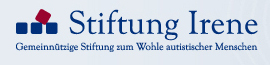 Logo Stiftung Irene mit Textzeile: "Gemeinnüztige Stiftung zum Wohle autistischer Menschen"